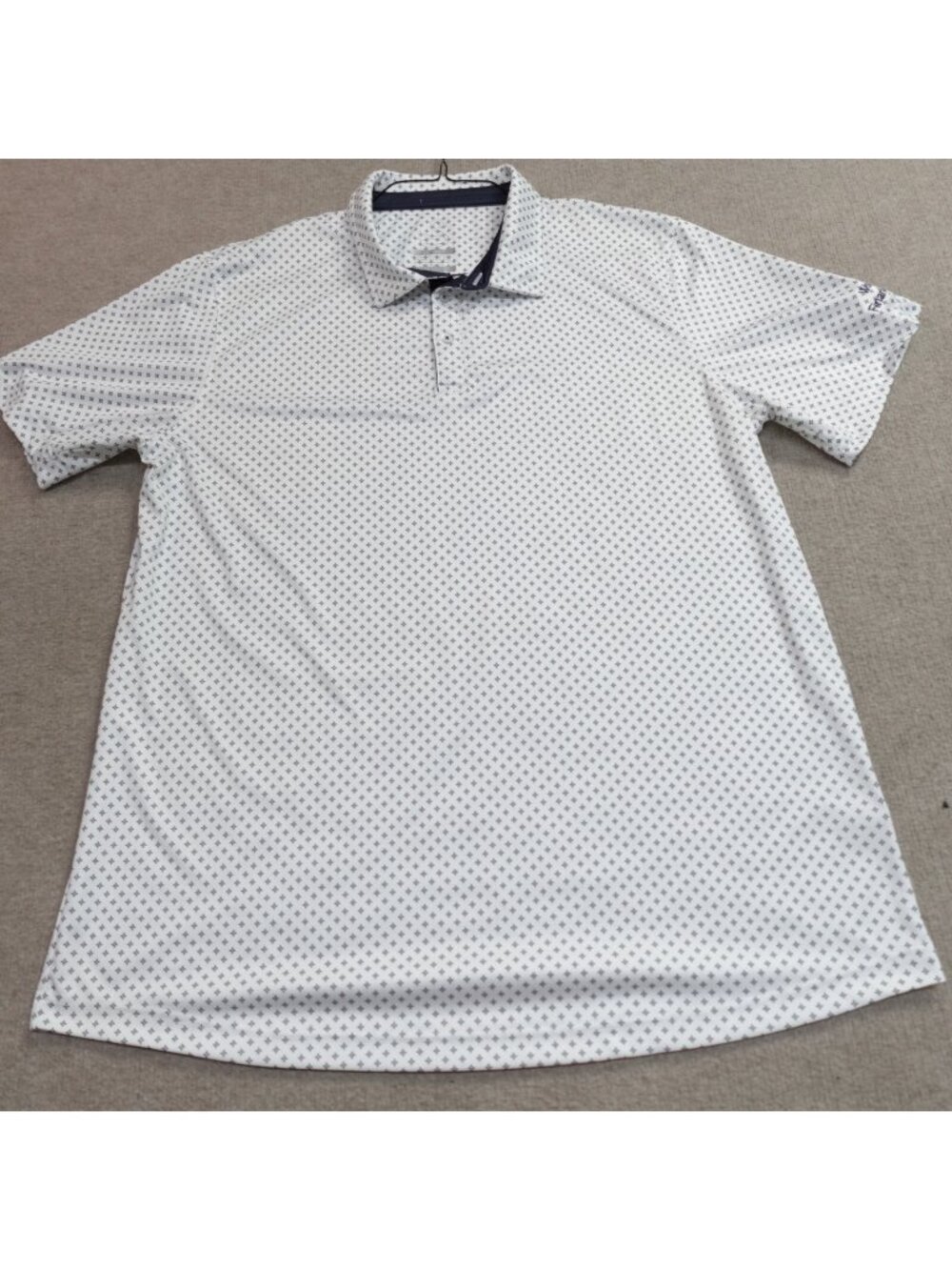 Swannies Polo Shirt 2XL White All Over Geometric Worthington Financial